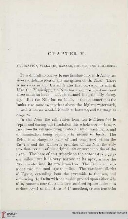 Chapter V: Navigation, villages, bazaar, houses, and children