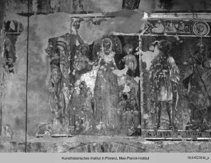 Innendekoration der Kirche San Cristoforo : Schutzmantelmadonna mit Heiligen