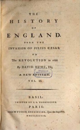 The History Of England : From The Invasion Of Julius Caesar To The Revolution in 1688.. 3
