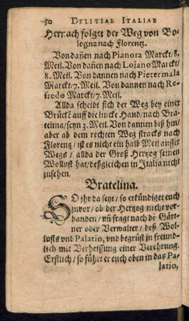 Hernach folget der Weg von Bologna nach Florentz.