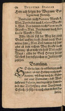 Hernach folget der Weg von Bologna nach Florentz.