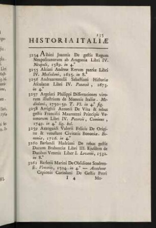 135-169, Historia Italiae