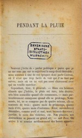 Pendant la pluie : Par Alphonse Karr