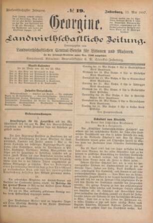 Fünfundfünfzigster Jahrgang. No. 19. Insterburg, 12. Mai 1887.