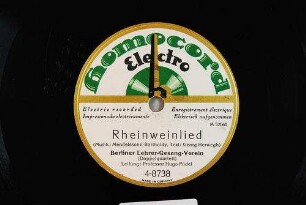 Rheinweinlied / (Musik: Mendelssohn-Barhtoldy, Text: Georg Herwegh)