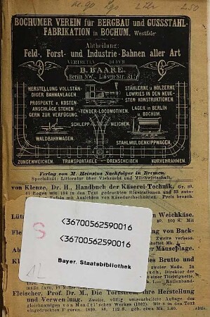 Milchwirtschaftliches Taschenbuch. 15. 1891