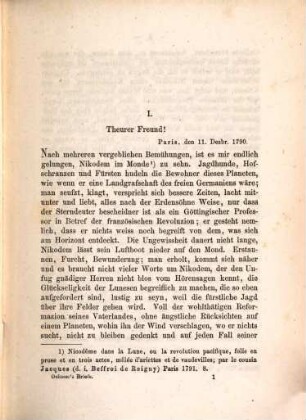 Briefe des nachmaligen Königlich Preussischen Legationsraths Karl Ernst Oelsner an den Herzoglich Oldenburg. Justizrath Gerhard Anton von Halem von Paris aus geschrieben in den Jahren 1790 bis 1792