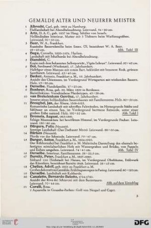 Gemälde Alter und Neuerer Meister (Nr. 1-139)
