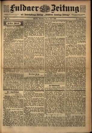 Erste Ausgabe vom Samstag, den 04. Juni 1898.