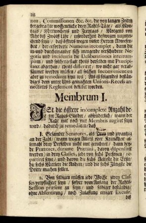 Membrum I. - Membrum II.
