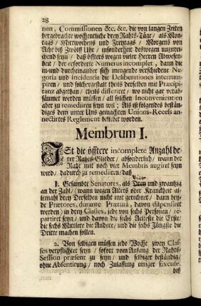Membrum I. - Membrum II.