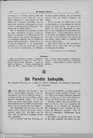 Die Parochie Sachsgrün