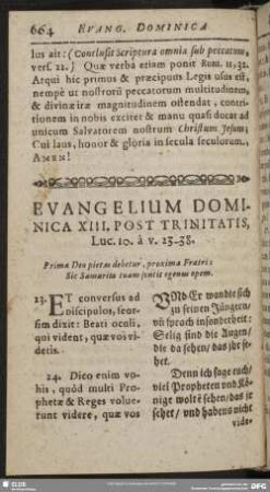 Evangelium Dominica XIII. Post Trinitatis, Luc. 10. à v. 23-38