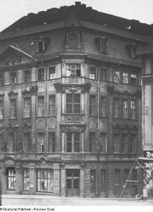 Bautzen, Innere Lauenstraße 2/Ecke Heringsgasse. Wohnhaus mit Laden (1720/1724). Eckansicht
