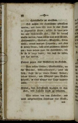 Pulver gegen das Auffahren im Gesicht.