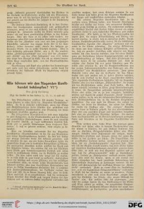 Wie können wir den fliegenden Kunsthandel bekämpfen?, VI
