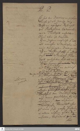 Brief von [August Hermann Francke, Paul Anton, Johann Heinrich Michaelis, Joachim Just Breithaupt und Joachim Lange] an [Friedrich Wilhelm I. von Preußen].