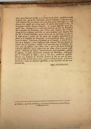 Lettres patentes du roi, pour suspendre l'exécution des Arrêts du Parlement du 6. de ce mois