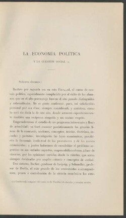La economía política y la cuestión social