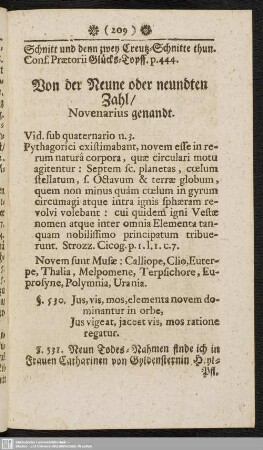 Von der Neune oder neundten Zahl, Novenarius genandt