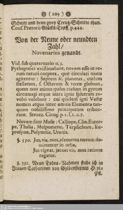 Von der Neune oder neundten Zahl, Novenarius genandt