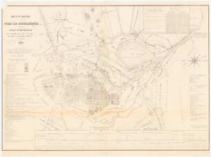 Karte Hafen Dunkerque: Landkarte Hafen und Stadt Dunkerque, Maßstabsleiste