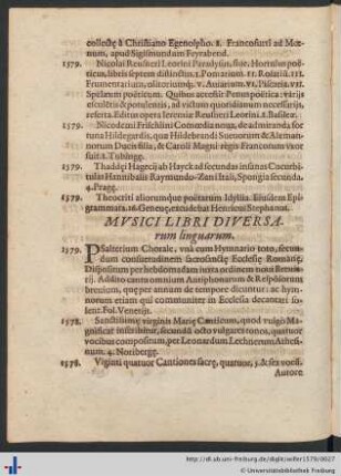 Mvsici Libri Diversarum linguarum.
