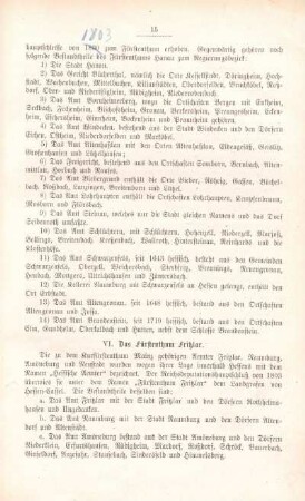 VI. Das Fürstenthum Fritzlar.