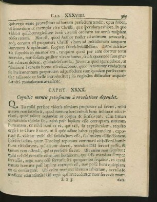 Caput XXXX. Cognitio mentis potissimum a revelatione dependet.