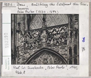Prag: Veitsdom, Südfront des Querhauses, Brüstung. Peter Parler