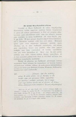 De mimo Oxyrhynchio altero.
