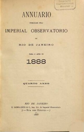 Annuario, 4. 1888