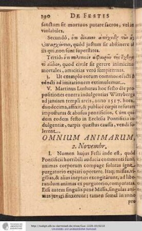 Omnium animarum, 2. Novembr.
