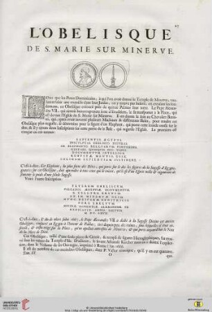 L’Obelisque de S. Marie sur Minerve
