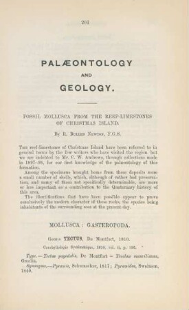 Palaeontology and geology