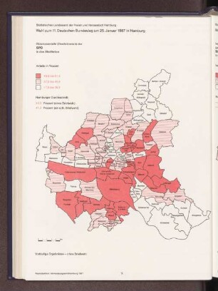 Stimmenanteile (Zweitstimmen) der SPD in den Stadtteilen