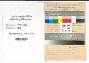 Entnazifizierung Hermann Ruthenburg , geb. 23.10.1895 (Schlosser)