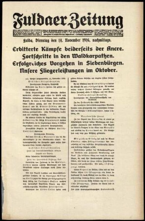 Ausgabe vom Dienstag, den 14. November 1916.