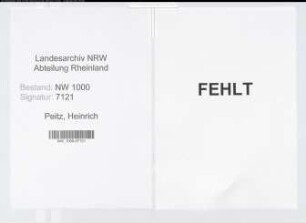 Entnazifizierung Heinrich Peitz, geb. 18.02.1906 (Finanzangestellter)