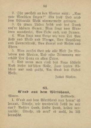 83. G'rad aus dem Wirtshaus