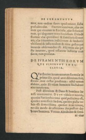 De Iuramentis Eorum Qui Vixerunt In Ecclesia.