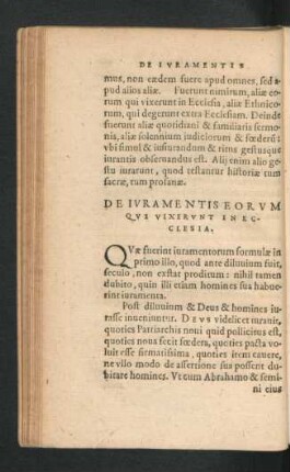De Iuramentis Eorum Qui Vixerunt In Ecclesia.