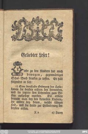 Geliebter Leser!