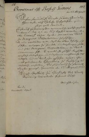Bestrafung des älteren Buchdruckers Schulze aufgrund des unerlaubten Drucks einer Disputation.