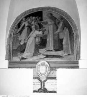 Szenen aus dem Leben des heiligen Franziskus, Franziskus heilt eine Frau mit gelähmten Händen