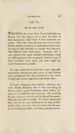 Cap. VI. Of the meere Irish