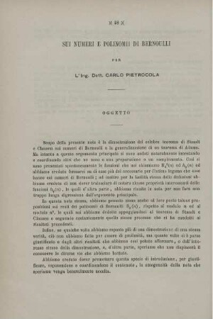 Sui numeri e polinomii di Bernoulli.