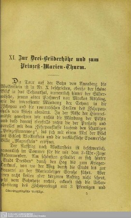 XI. Zur Drei-Bückenhöhe und zum Prinzeß-Marien-Thurm