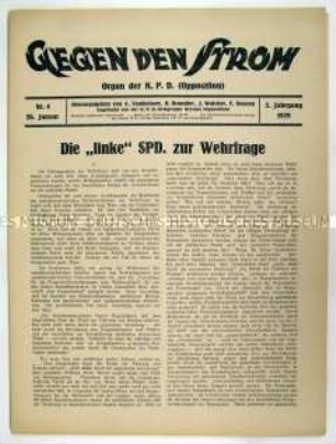 Wochenzeitung der KPD (Opposition) u.a. zum Ausschluss von Brandler und Thalheimer aus der Partei (Sonderbeilage)