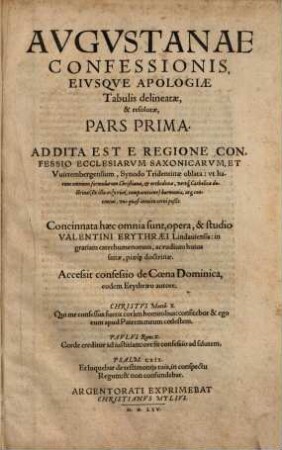 Augustanae confessionis, eiusque apologiae tabulis delineatae et resolutae pars ..., 1